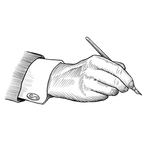 Hand and Pen illustration